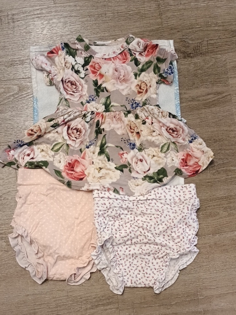 Posh Peanut Floral Baby Dress with Two Bloomers